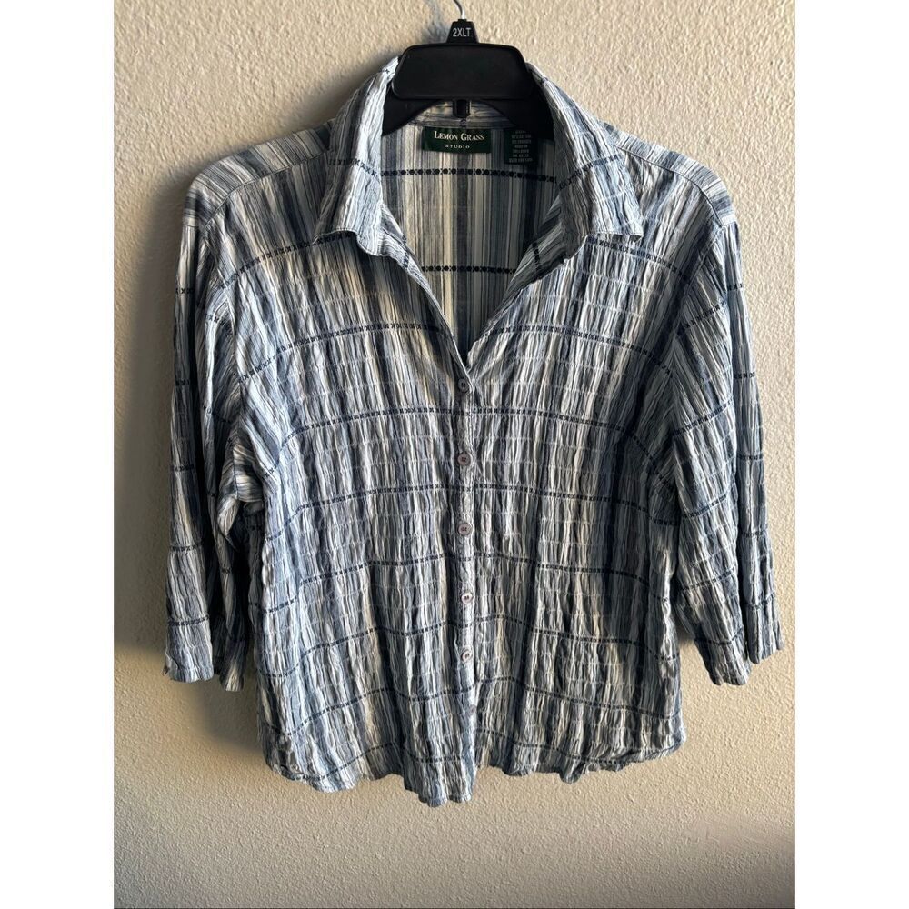 ❤️Lemon Grass Women’s Plus Crinkle Blouse